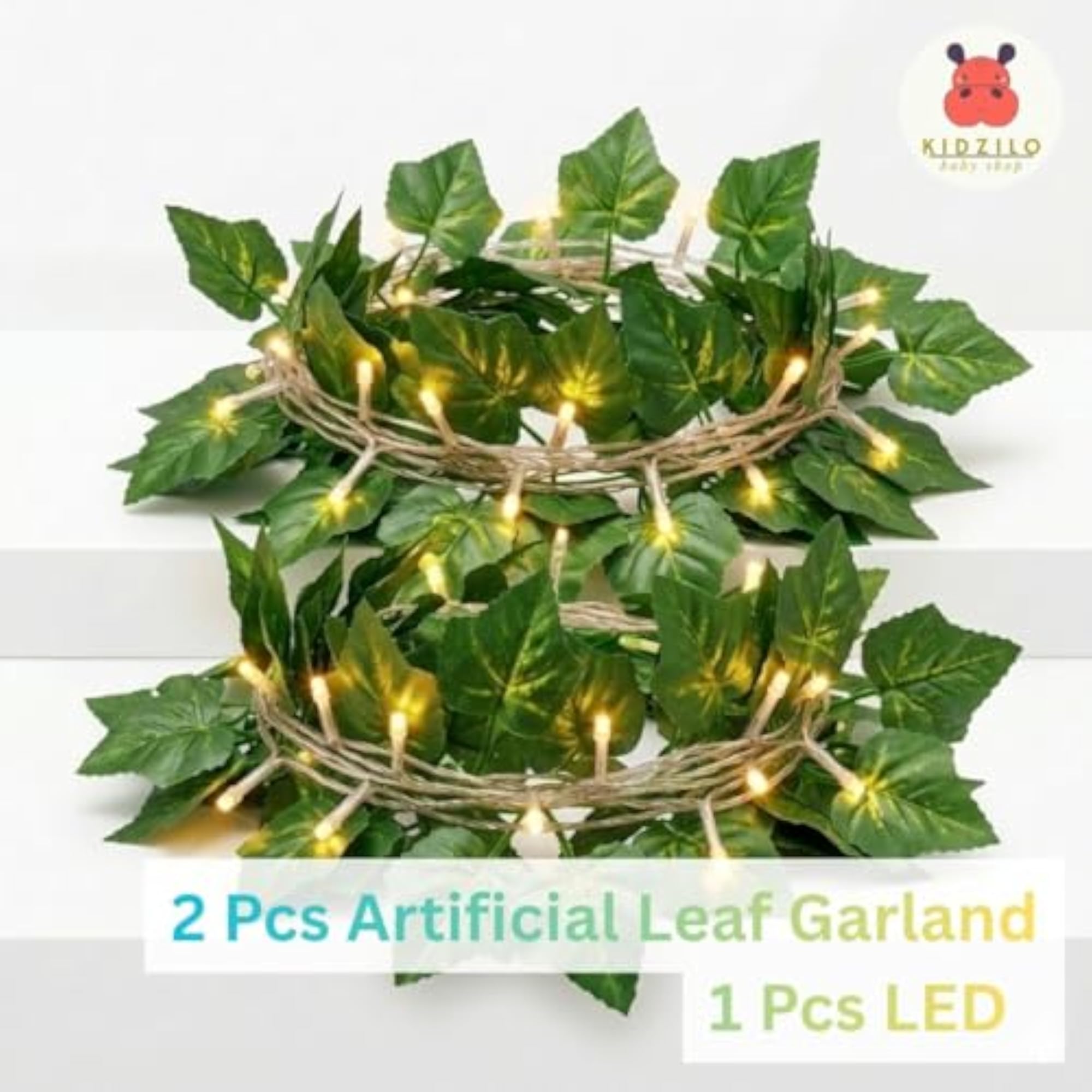 Artificial Leaf Garland with 3D Butterfly Wall Stickers